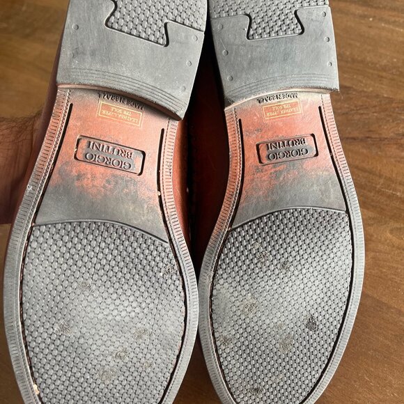 Giorgio Brutini Men’s Brown Leather Weaved Tassel Loafers Size 11 D Made Brazil - Picture 7 of 9